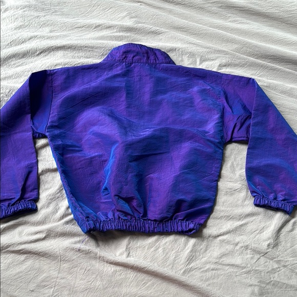 Vintage 90’s Kids Surf Style Retro Iridescent Purple Windbreaker - Picture 8 of 9